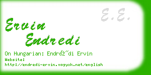 ervin endredi business card